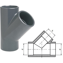 Té à 45 PVC U TE45 Sectoriel