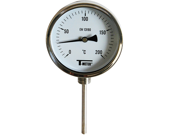 Thermomètre inox vertical 63 mm à cadran diam. 100 mm 1680